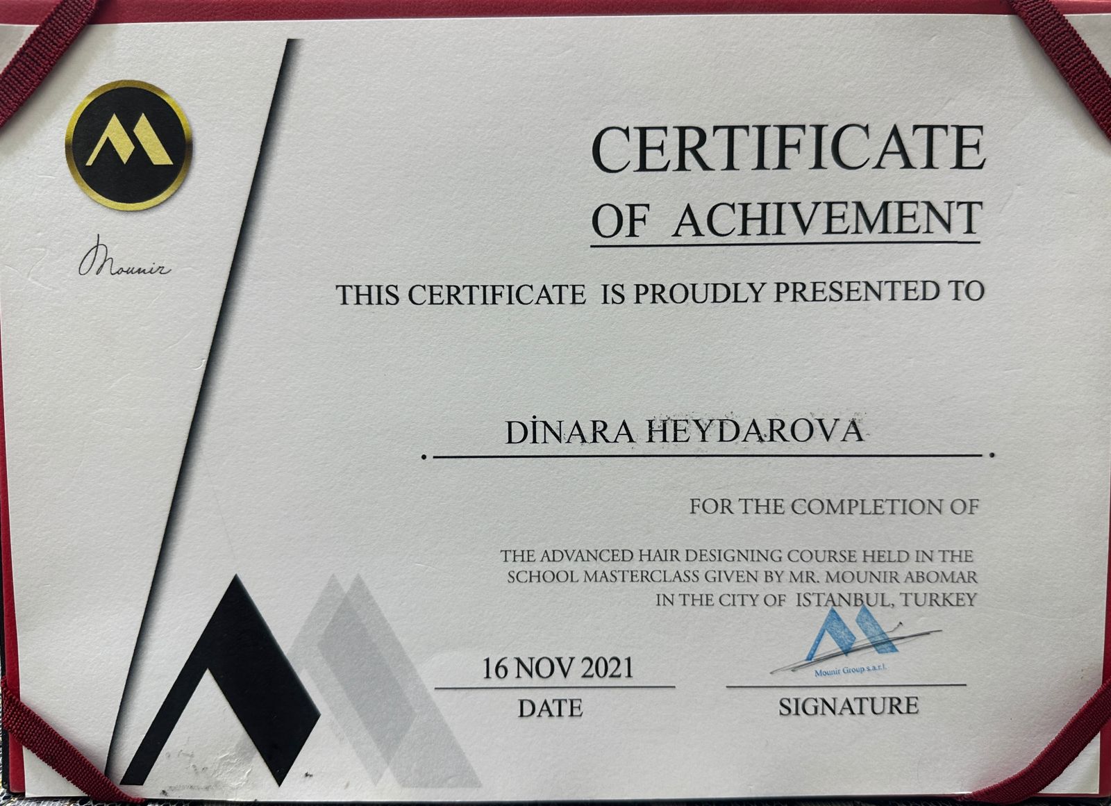 Mounir Sertifikatı