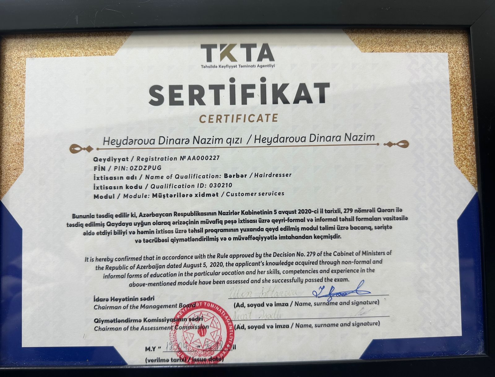 TKTA Sertifikatı